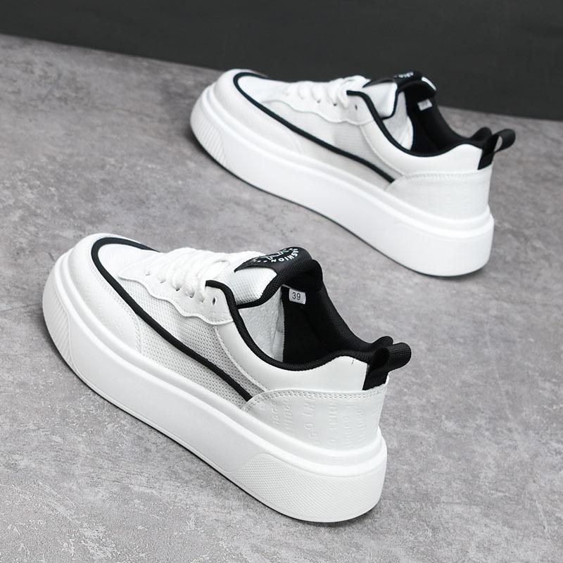 Summer breathable mesh casual shoes couple sports thick baseplate shoes mesh shoes 36