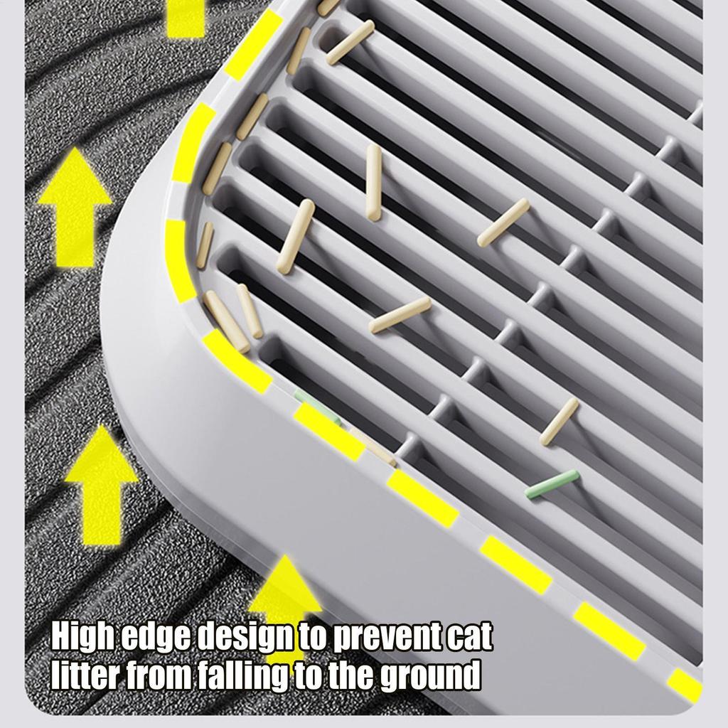 Litter Box Step Cat Litter Catcher Ramp Box Double Layer Elevated Tray With Filter Function Non-Slip Trapper Easy Cleaning Tool