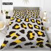 Zestaw poszewek na kołdrę z nadrukiem w panterkę Queen Size Girl Kolorowy zestaw pościeli z nadrukiem w gepardy Poliester Zestaw poszewek na kołdrę z motywem dzikiego zwierzęcia, zestaw trzyczęściowy