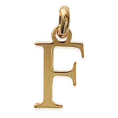 [C4414] - Gold Plated 'Letter F' Pendant - 8x11 Mm