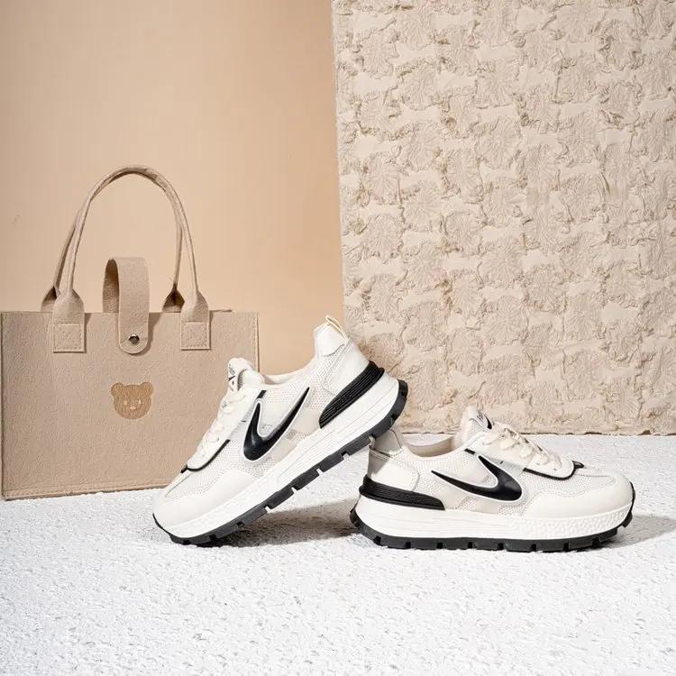 

Мода 2024 Весна Осень Женские Спортивные Кроссовки Мужские Дышащие Повседневные Вулканизированные Кроссовки для Ходьбы на Платформе Толстая Подошва Крупные Кроссовки Р 36 чёрный