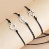 New Arrival: Simple European and American Creative Alloy Moon-Sun-Star Woven Bracelet Card with Hand Rope for Couples