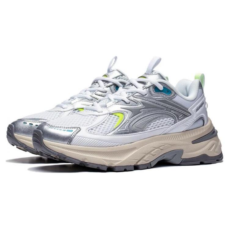 Li Ning Aurora 2K Abrasion Resistant Low top Casual Shoes Women's Silver White AGCT108-3