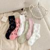Winter Plush Cute Love Pink Plush Thickened Plush Warm Home Medium Tube Women's Socks Floor Socks Sleep Socks