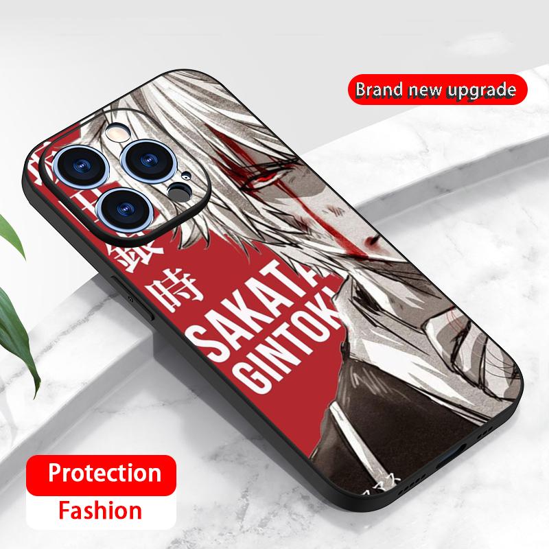 

Чехол для телефона GinTama Classic japan anime pattern Для iPhone 17 16 16e 15 14 13 12 Plus Mini Pro Max Мягкий черный Ударопрочный чехол iPhone Air