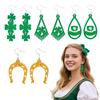 Comfortable Fit St Patricks Day Shamrock Earrings Made From Acrylic