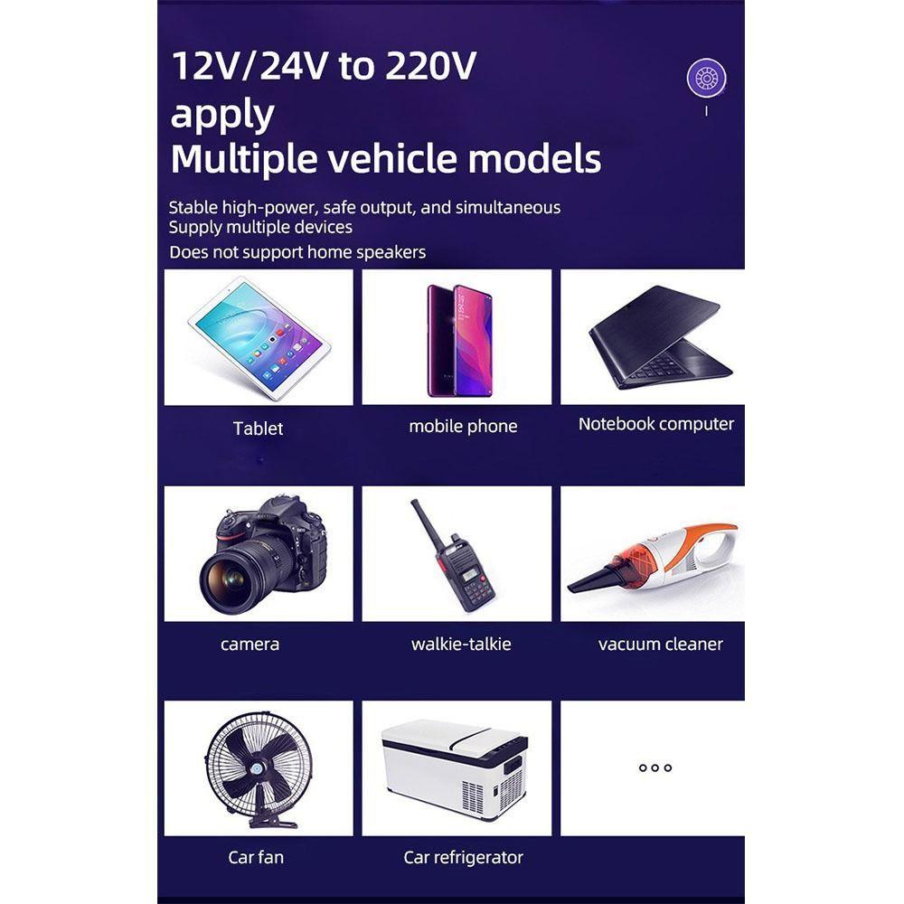 1500W Power Portable Car Inverter High Power Car Power Adapter  Outdoor Power