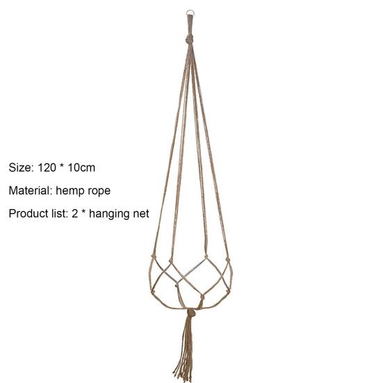 2 szt. Wieszak na rośliny do powieszenia Łatwa instalacja Lniana lina Sufitowa Wieszak na doniczki Wystrój patio