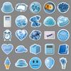 50 Pictures Ins Blue Doodle Personality Small Fresh Guka Manual Account DIY Milk Tea Cup Water Cup Suitcase Sticker Waterproof