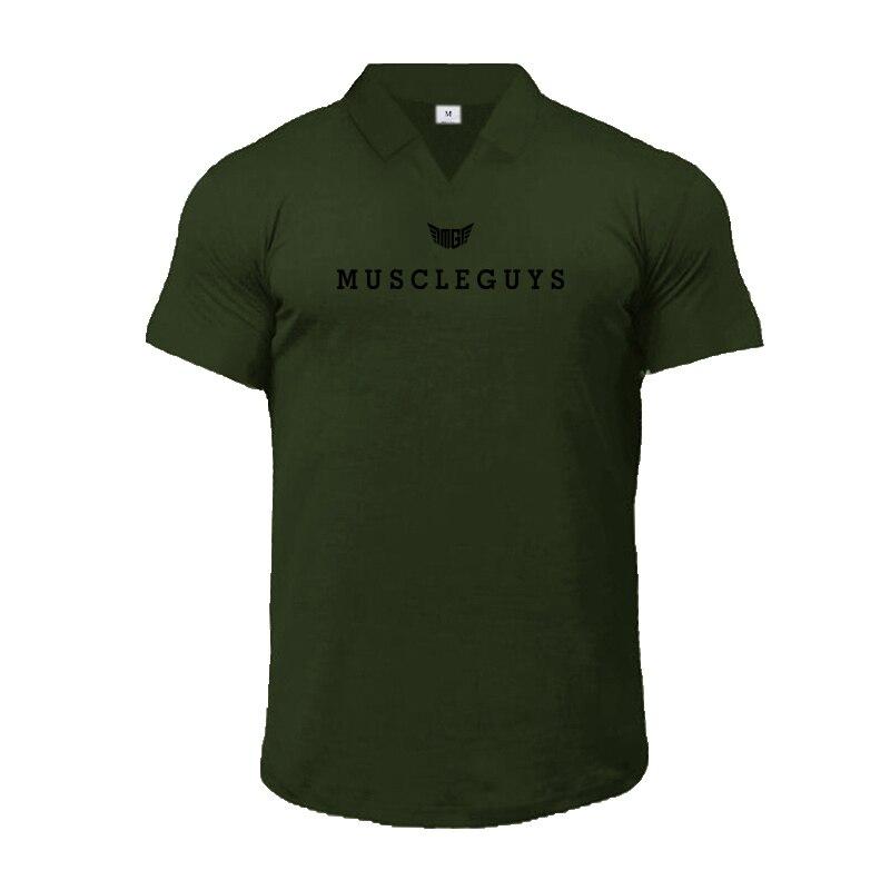 Do The Work  Muscleguys Brand Letter Printed Mens Cotton Bodybuilding Fitness Summer Fashion Breathable Slim Fit Polo Shirt Gym Clothing