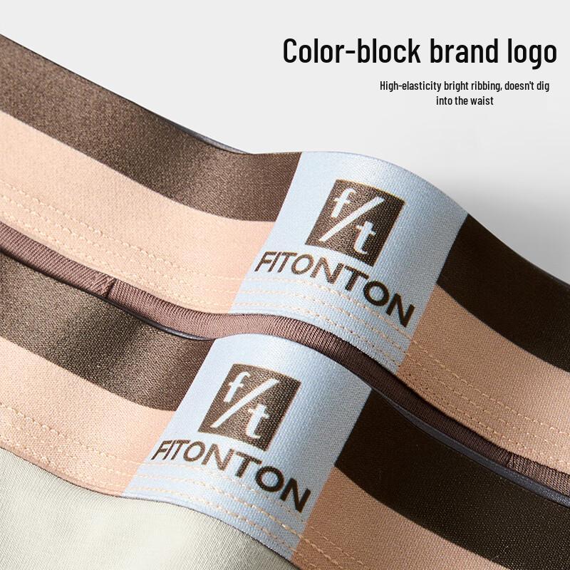 FitonTon Men's 4-Pack Pure Cotton Antibacterial Boxer Briefs