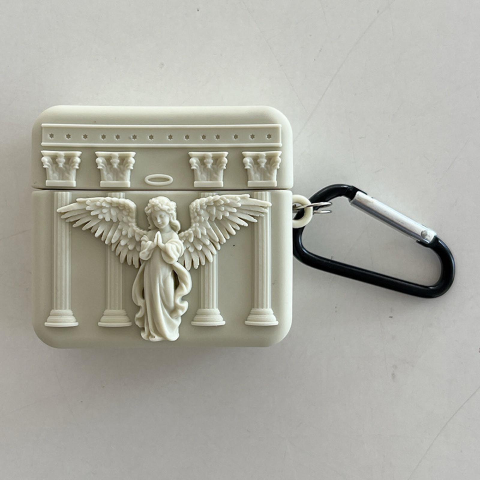 

Compatible With Case 3D Cute Statue Retro Pattern Girls Woman Soft Silicone Shockproof Keychain Design Cover One Size