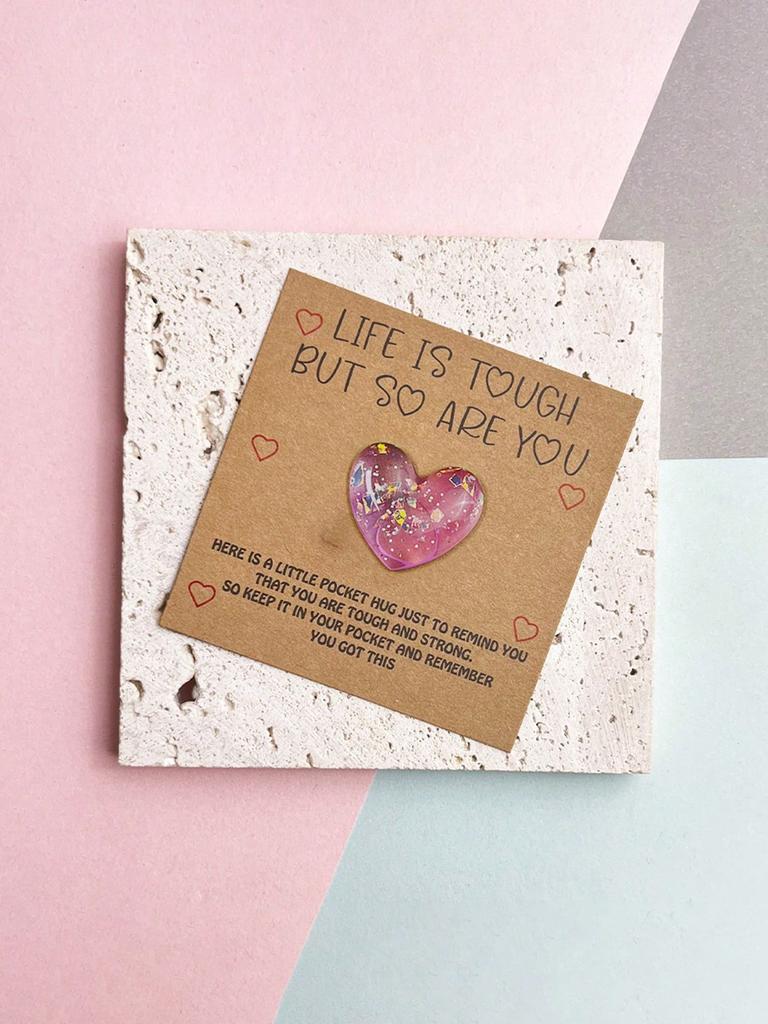 1 Set Of Heartwarming Resin Pocket Hug Cards - With Motivational Cards, Perfect For Birthdays, Weddings