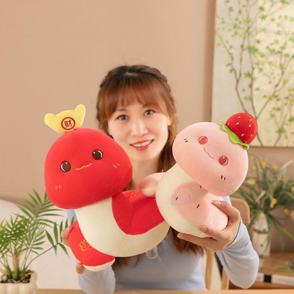 Good Luck Snake Year Plush Toy Big Eyes Lucky Snake Doll Plushies  Birthday Gifts
