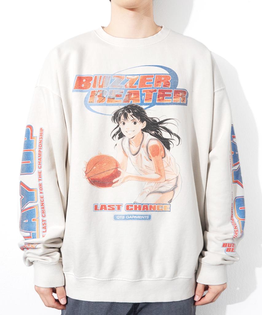 QT8 GARMENTS Rg Buzzer Beater Vintage Washed Sweatshirt (Ecru)