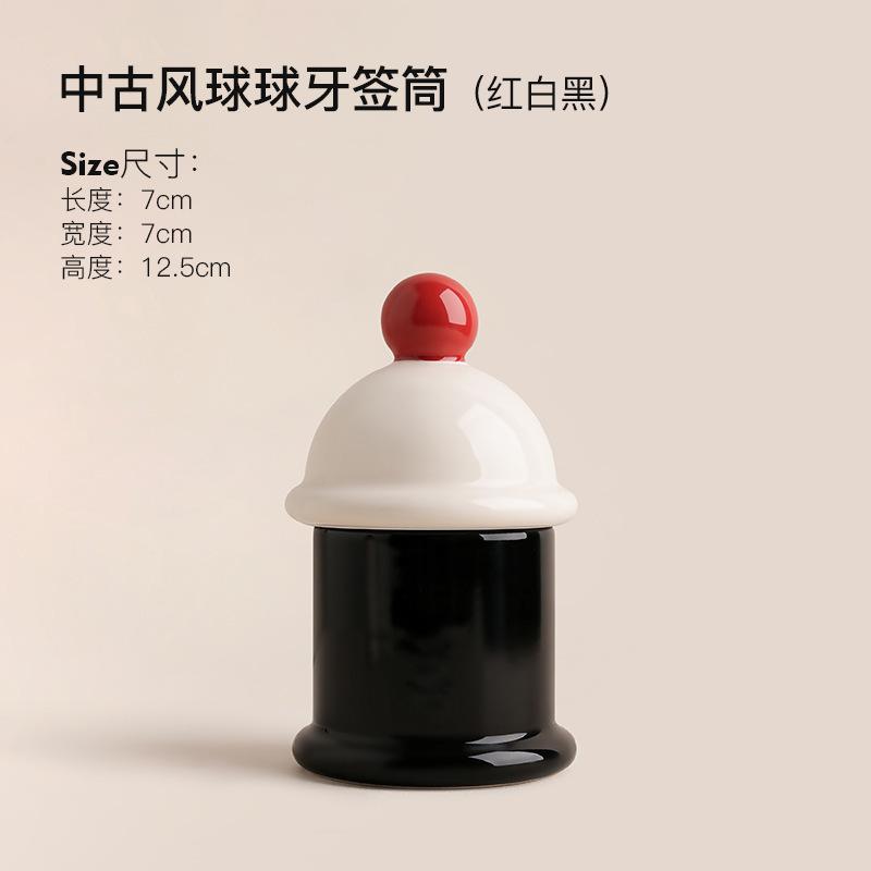 Cute Toothpick Box Creative Ceramic Storage Box Decoration Modern Decor Household Floss Cotton Sticks Toothpick Organizer Gift