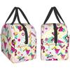 Colorful Abstract 80s Style Portable Lunch Bag For Women Men Insulated Cooler Tote Bag Reusable Lunch Box For Travel Picnic Work