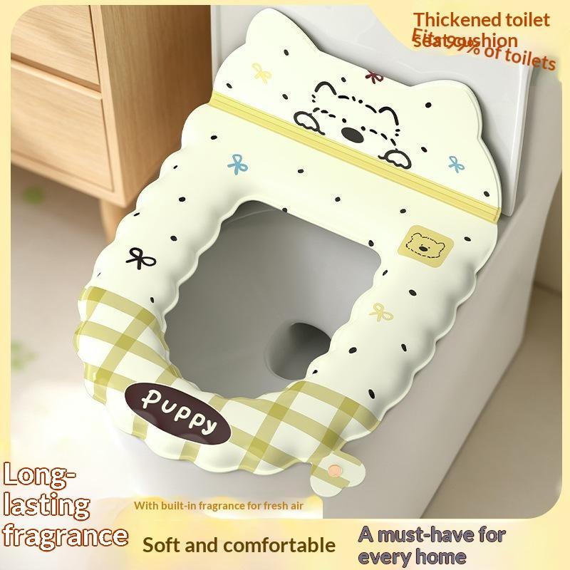 Cartoon Eva Soft Warm Washable Toilet Seat Cover With Backrest Aromatherapy Pod For Bathroom Great Finds For The Home