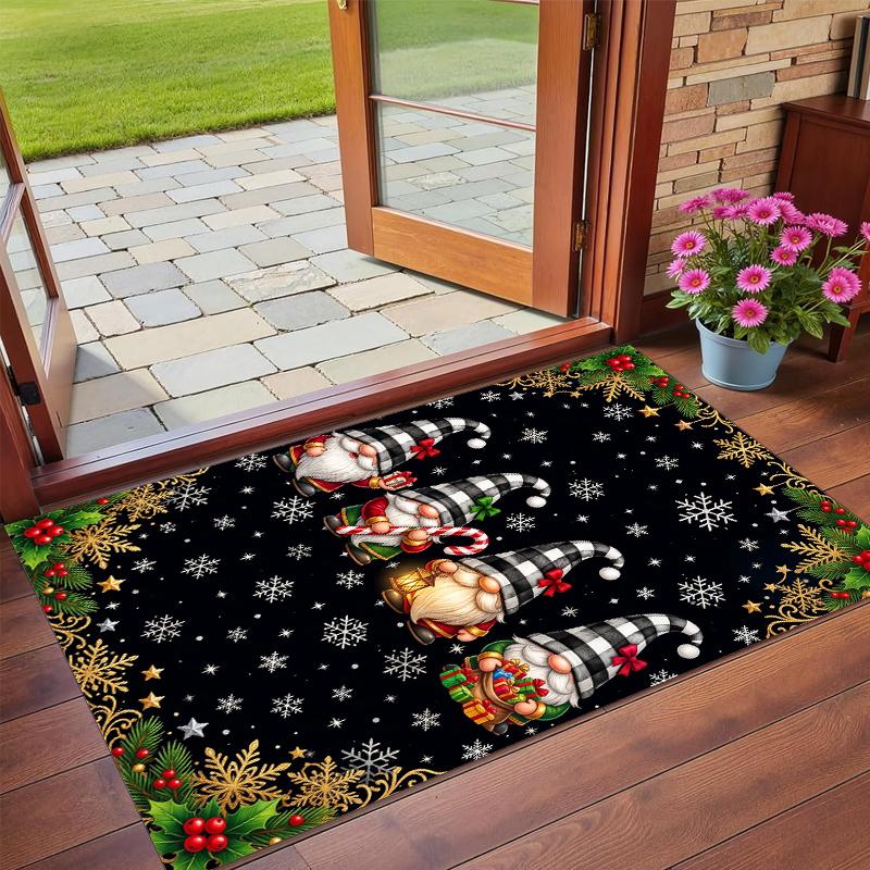 Christmas Printed Square Area Rug Soft Non Slip Floor Carpet For Bedroom Holiday Gift