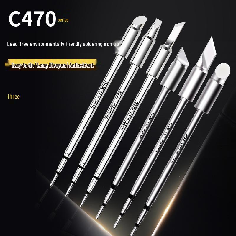 C470 Universal 500W Soldering Iron with High-Quality Heating Core, Blade & Horseshoe Tips for Large Solder Joints