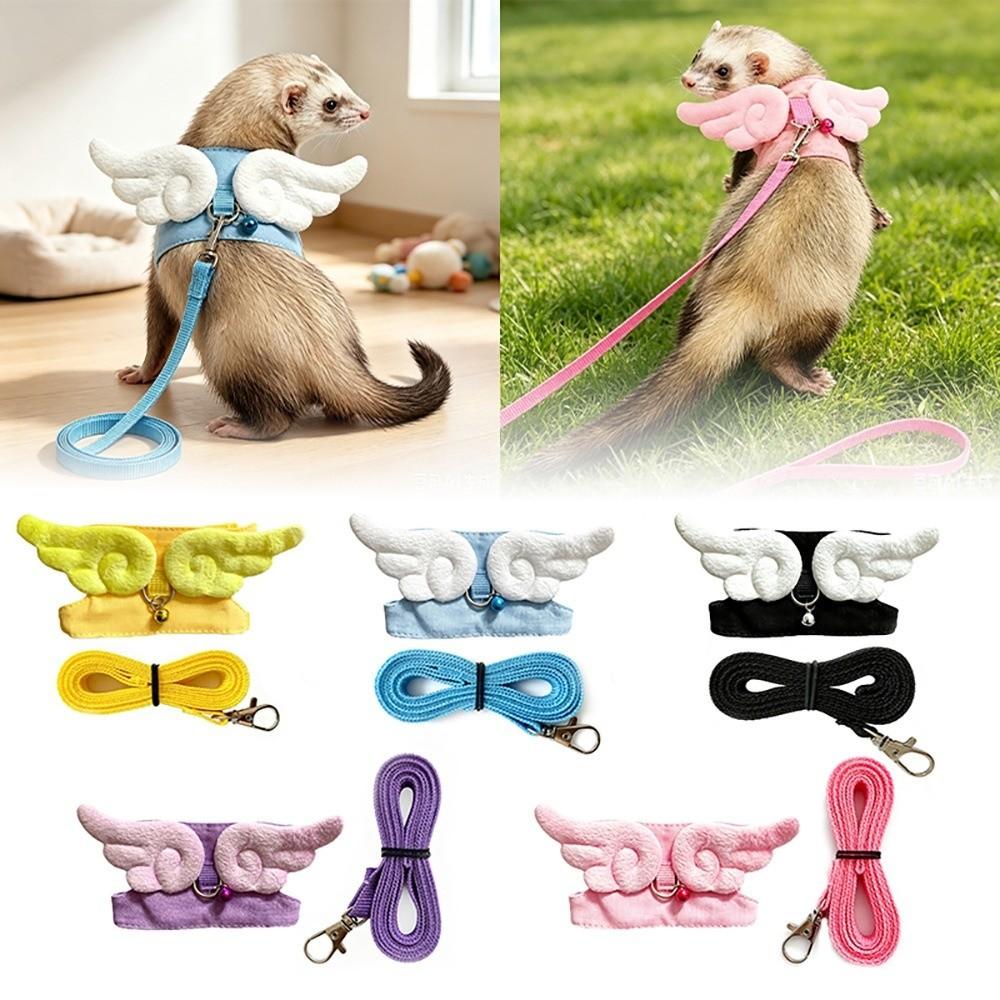 With Wings Small Pet Harness Leash Cartoon Guinea Pig Safety Vest Ferret Vest Harness Travel
