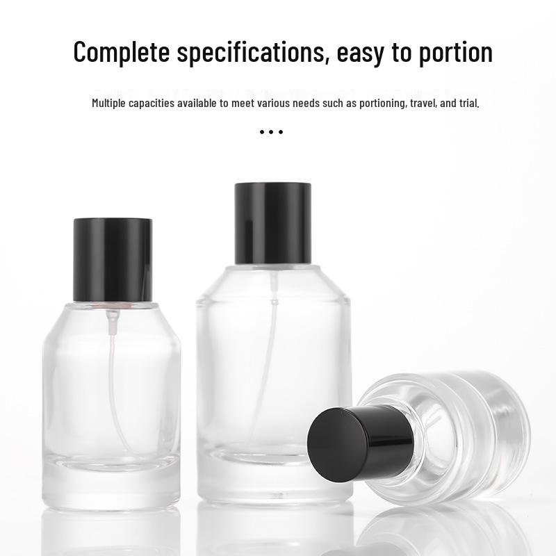 Elegant Crystal Glass Perfume Bottle 30ml/50ml - Refillable Flat Shoulder Design