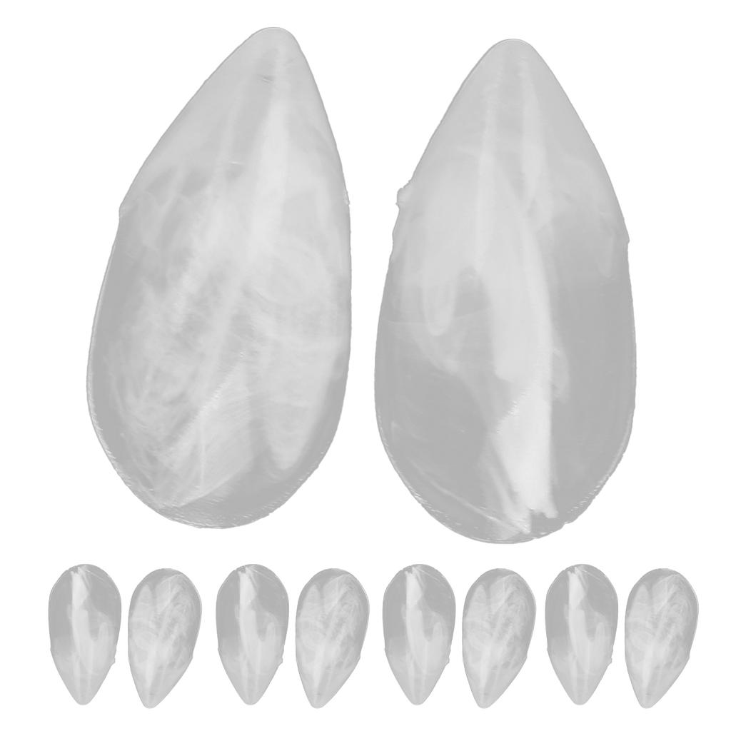 10pcs Halloween Party False Teeth Set Transparent Resin Cosplay Dentures Prop Decoration15mm   0.6in
