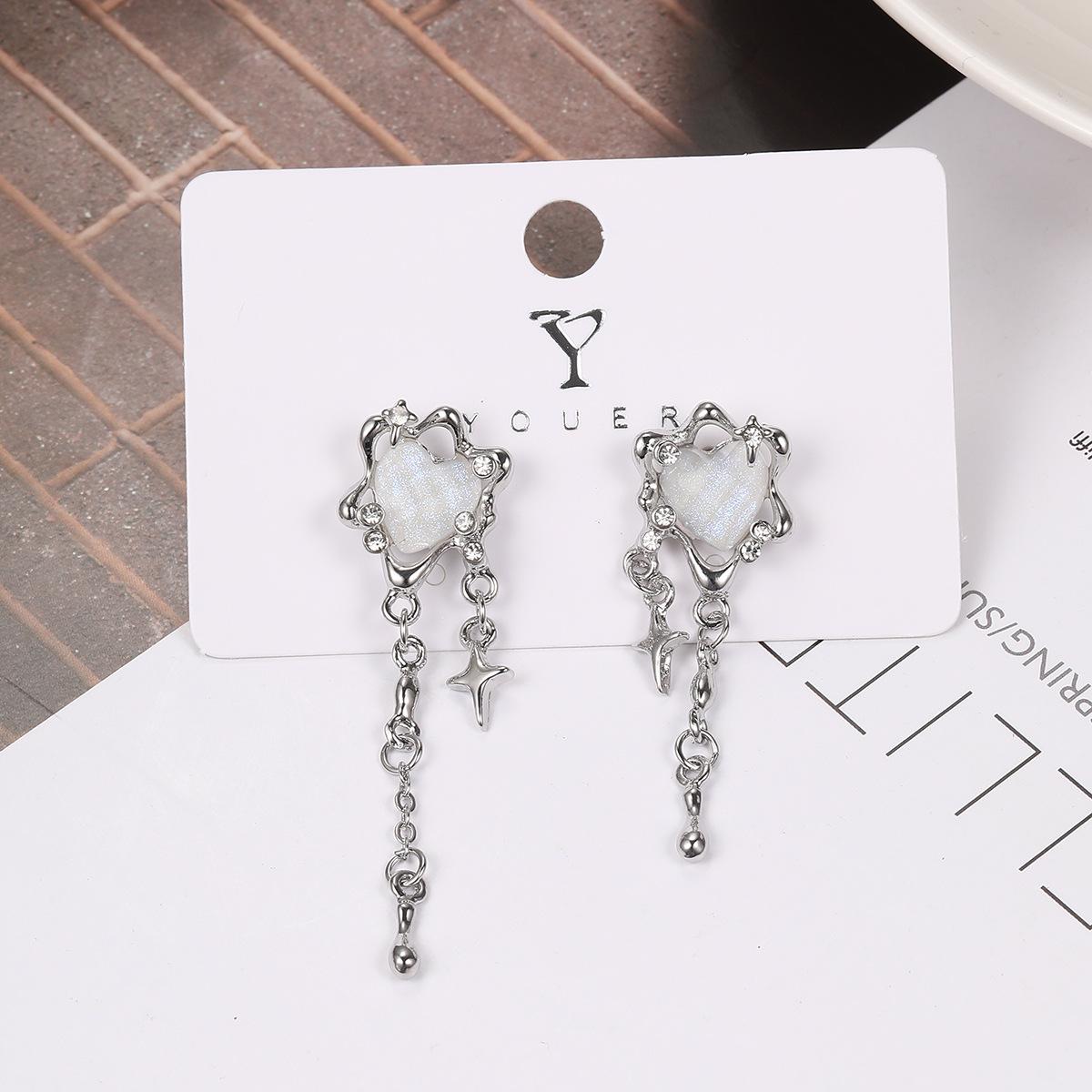 

New Sweet Cool Wind Love Tassel Star Earrings Women Design Senior Sense of Fashion Personality Earring Party Jewelry Gifts 2023 KTJ