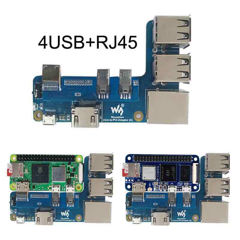 Raspberry Pi Zero 2W bis 3B Pi3: RJ45-Ethernet-Anschluss und USB-Hub