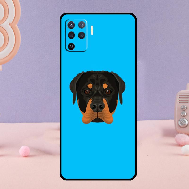 Cute Rottweiler Dog Phone Case For Oppo A58 A18 A38 A78 A98 A17 A77 A80 A40 A60 A16 A76 A96 A74 A94 A54 A15 A57S