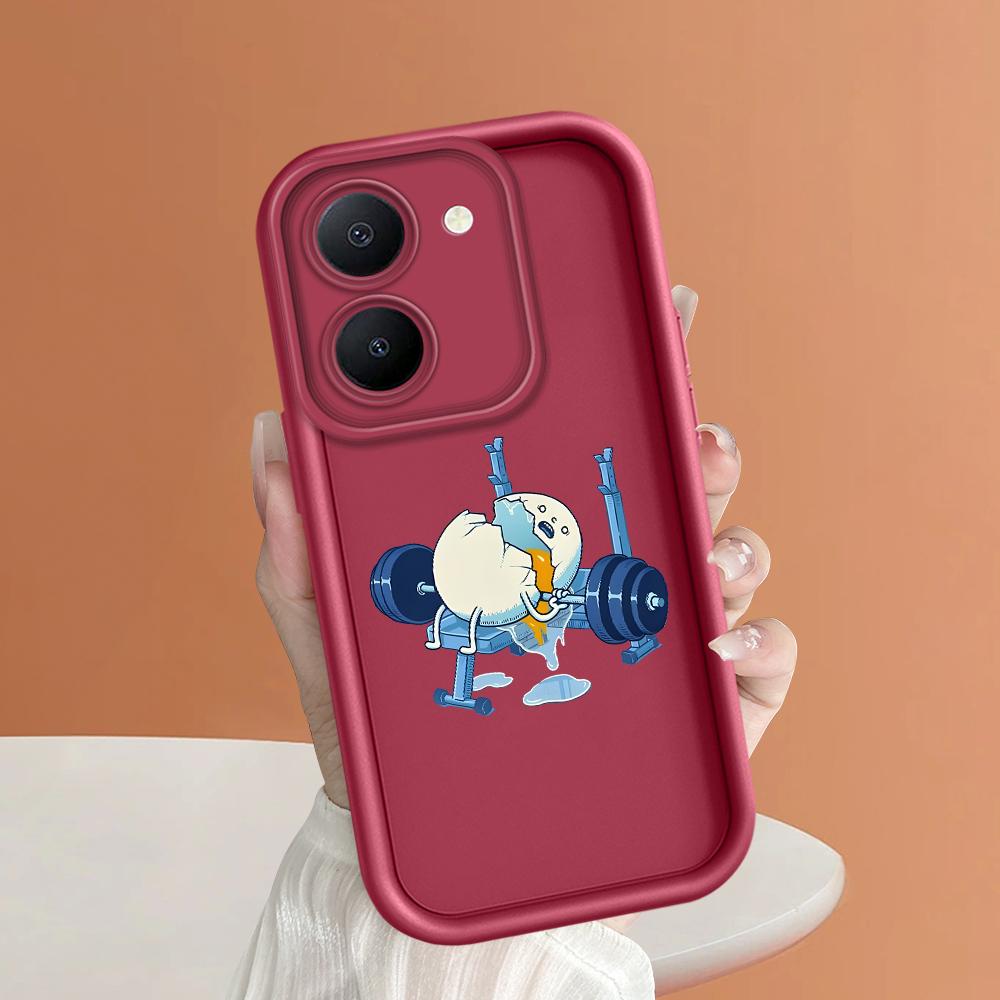 Weiche Silikon-Quadratleitern-Cartoon-Muster Vollständiger Kameraschutz Stoßfeste Hülle für iPhone Infinix Tecno Vivo