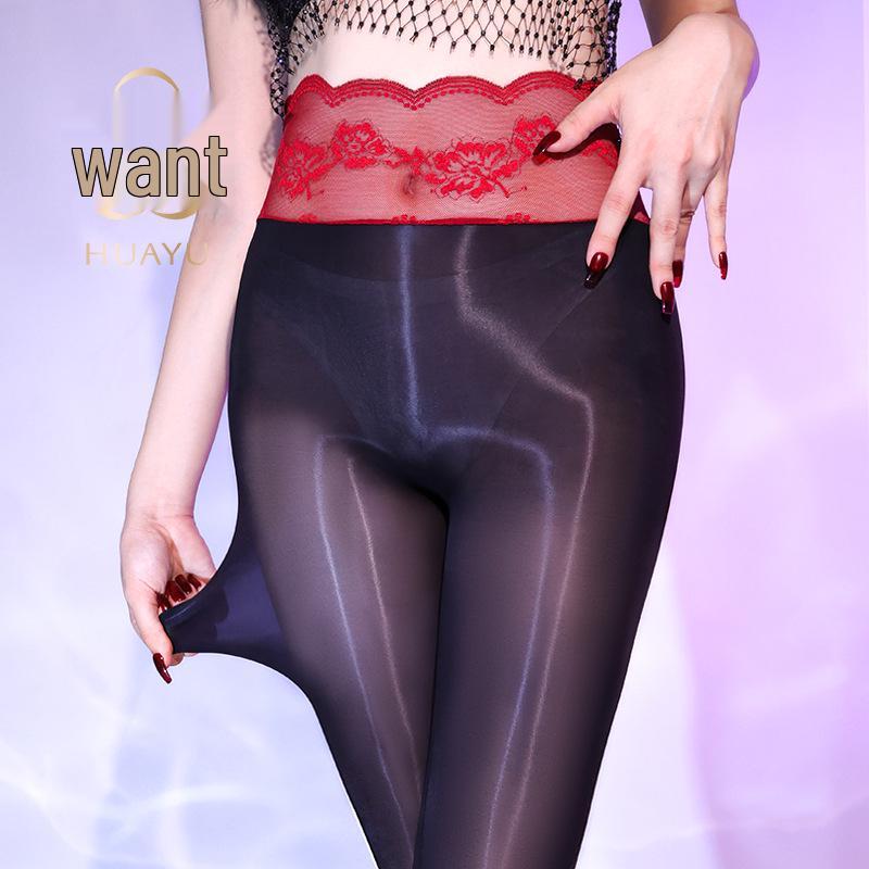 Peony Lace Seamless 5D Open Crotch Black Stockings - Erotic Women's Hosiery