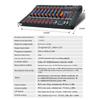 ABNR CT80 Professional Audio Mixer 8-Channel Bluetooth USB Effect 48V Stage Party Sound Mixer Console