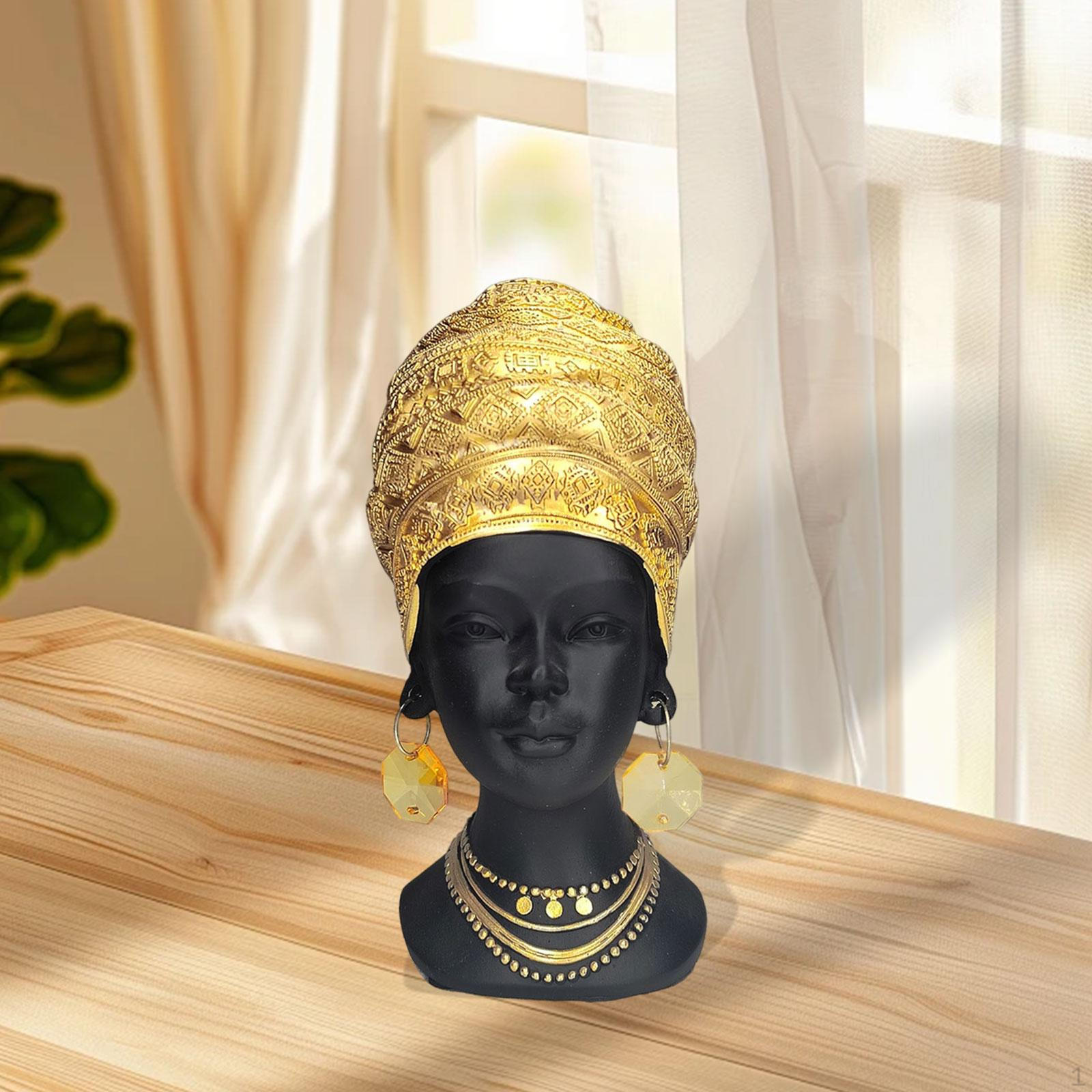 Статуэтка африканской женщины Коллекция фигурок из смолы Подарок Креативная скульптура Настольное украшение для