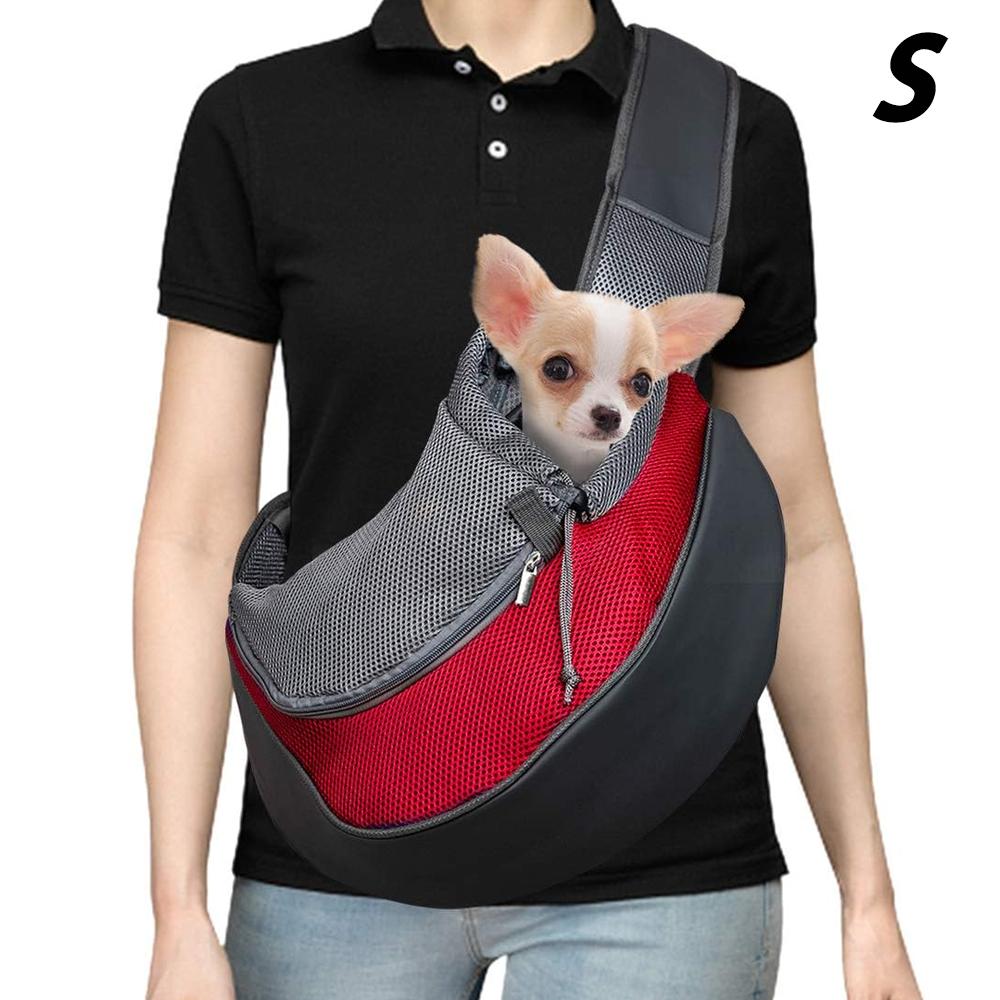 

Carrier Bag For Pets Mesh Adjustable Shoulder Straps Cat And Dog Backpack - S S червоний