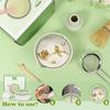 2 Pcs Matcha Making Kit Gradient Color Waved Rim Design Matcha Bowls and Ceramic Tea Whisk Stand Heat Coldness Resistant Tea Set