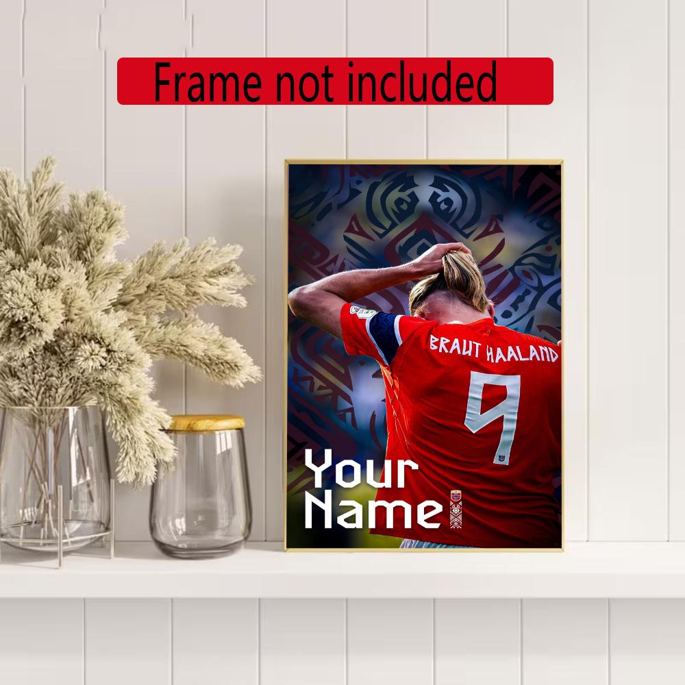 Haaland Personalized Name Round Diamond Painting Kit Diamond Embroidery Painting Rhinestones Mosaic Frameless Handwork Decoration Arts
