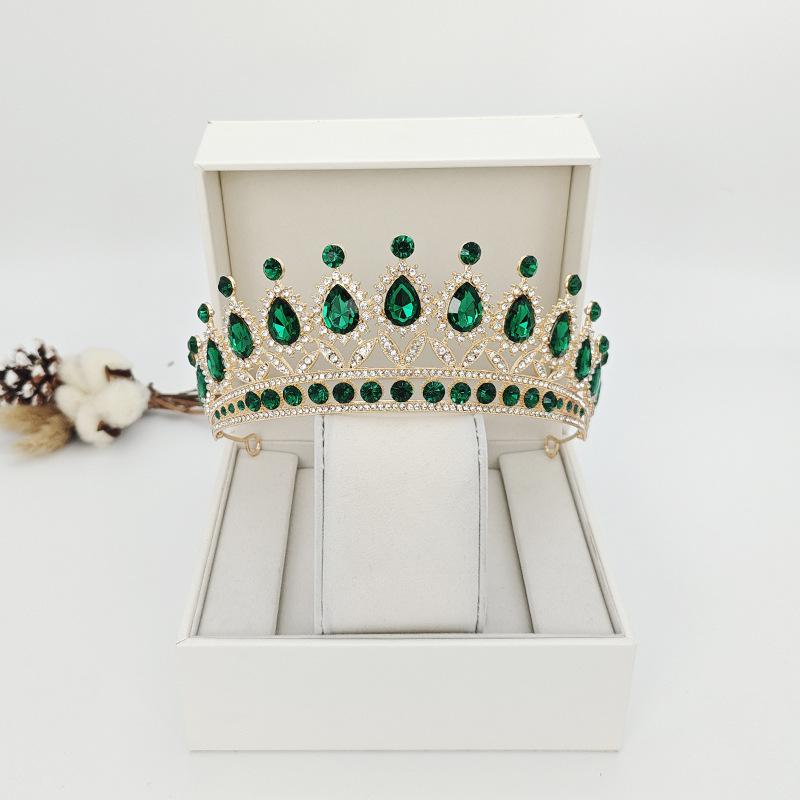 European Style Bridal Crown Accessories Tiara Wedding Dress Tiara Alloy Rhinestone Headband Queen Birthday Party Crown