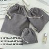 3PCS Solid Color Drawstring Cosmetic Bags Corduroy Large Capacity Gift Storage Bag Durable Drawstring Style