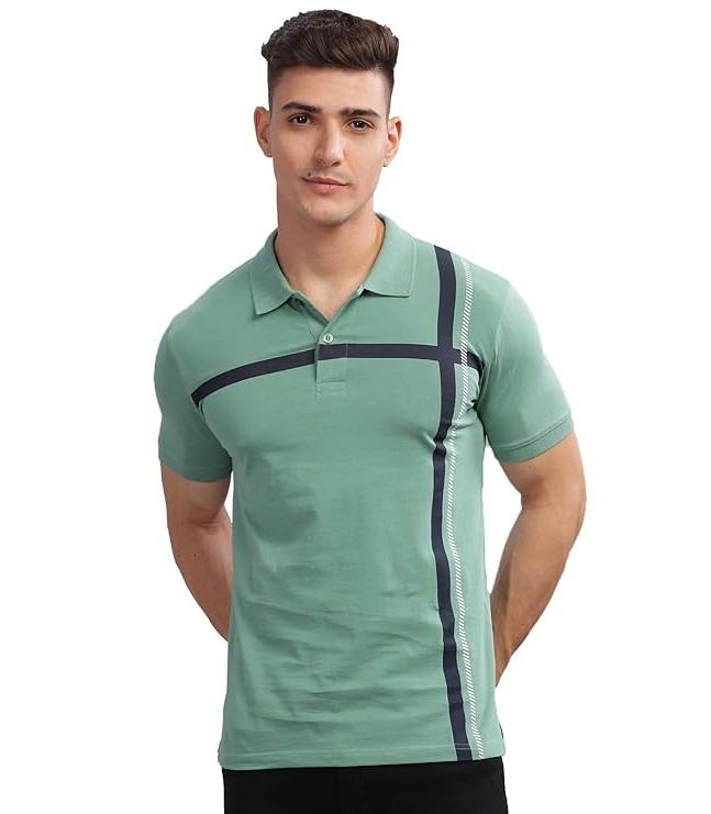 Regular Fit Polo T-Shirt for Men| Printed Polo T-Shirt | Cotton Polo T Shirt S зелёный