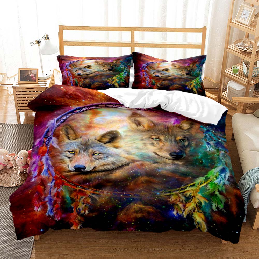 Wolf Digital Print Polyester Bedding Sets Covers Boys Duvet Cover Set For Teens Bedding Set Bed Comforter Set