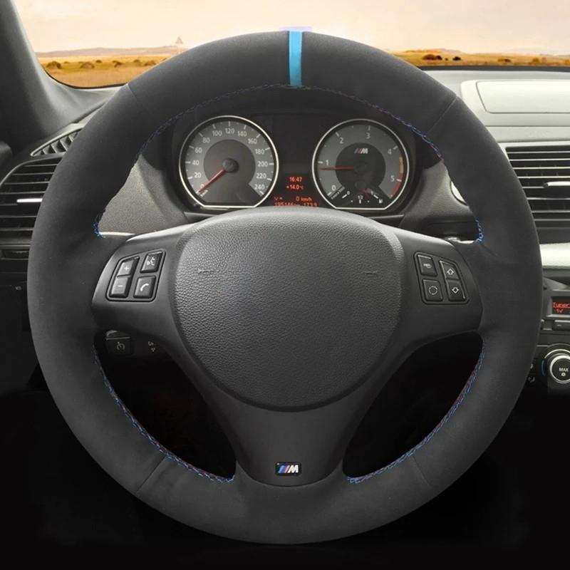 Ized Car Steering Wheel Cover Black Suede Steering Wheel Braid For BMW M Sport M3 E90 E91 E92 E93 E87 E81 E82 E88 X1 E84