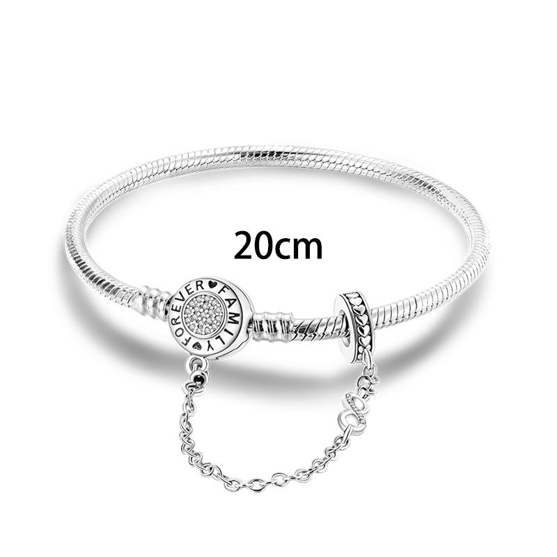 925 Silver Snake Bone Chain Bracelet 17-20CM Guardian Eternal Home Safety DIY Charm Jewelry Gifts for Women