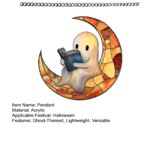 Ghost-Themed Pendant Sun Catcher Art Peaceful Atmosphere Sunlight Reflection Ornament Home Garden Decor