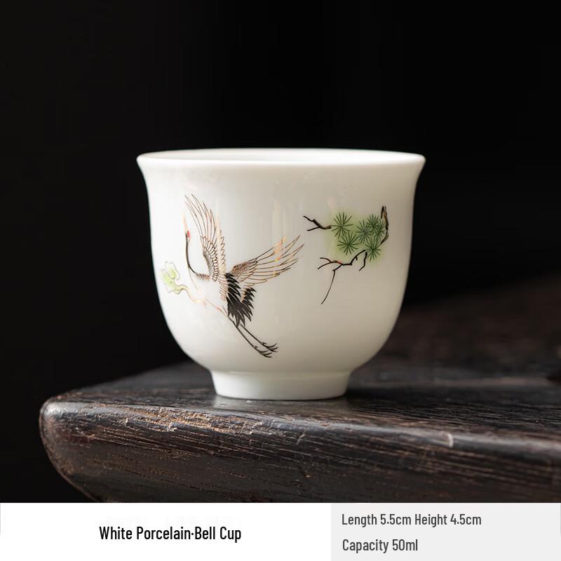 Horned Pansy White Porcelain Teacup