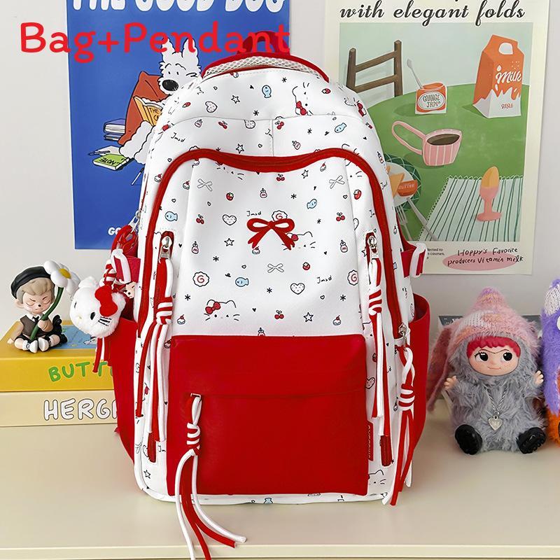 Cartoon Schmetterlingsknoten Rucksack für Mädchen Mit Großer Kapazität Und Druckmuster