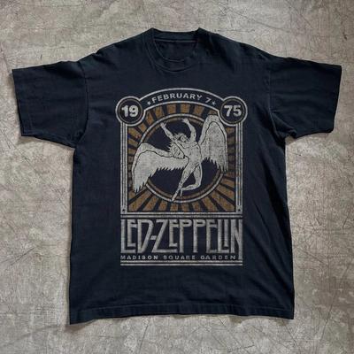 Led Zeppelin 1975 Madison Square Garden Unisex Černé tričko Velikost S-5XL