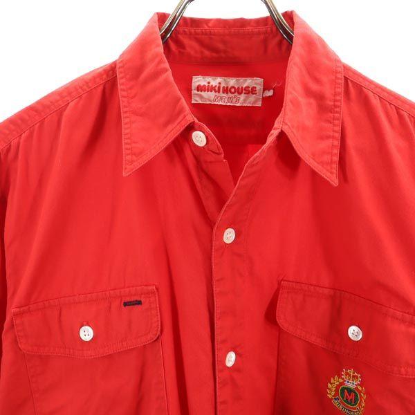 mikihouse Long sleeve shirt M Red Made in Japan logo Men's Used
