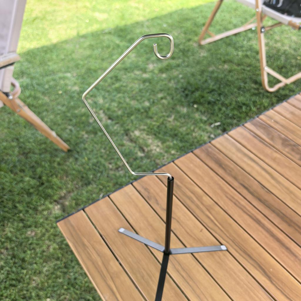 Outdoor Ultralight Lamp Base Aluminum Alloy Hanging Lamp Triangular Stand Folding Tripod Light Holder for Hiking Caping Picnic