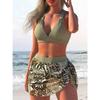 2026 European and American New Split Swimsuit Female Sexy Lace-up Tight Gathering Bikini Beach, Swimsuit